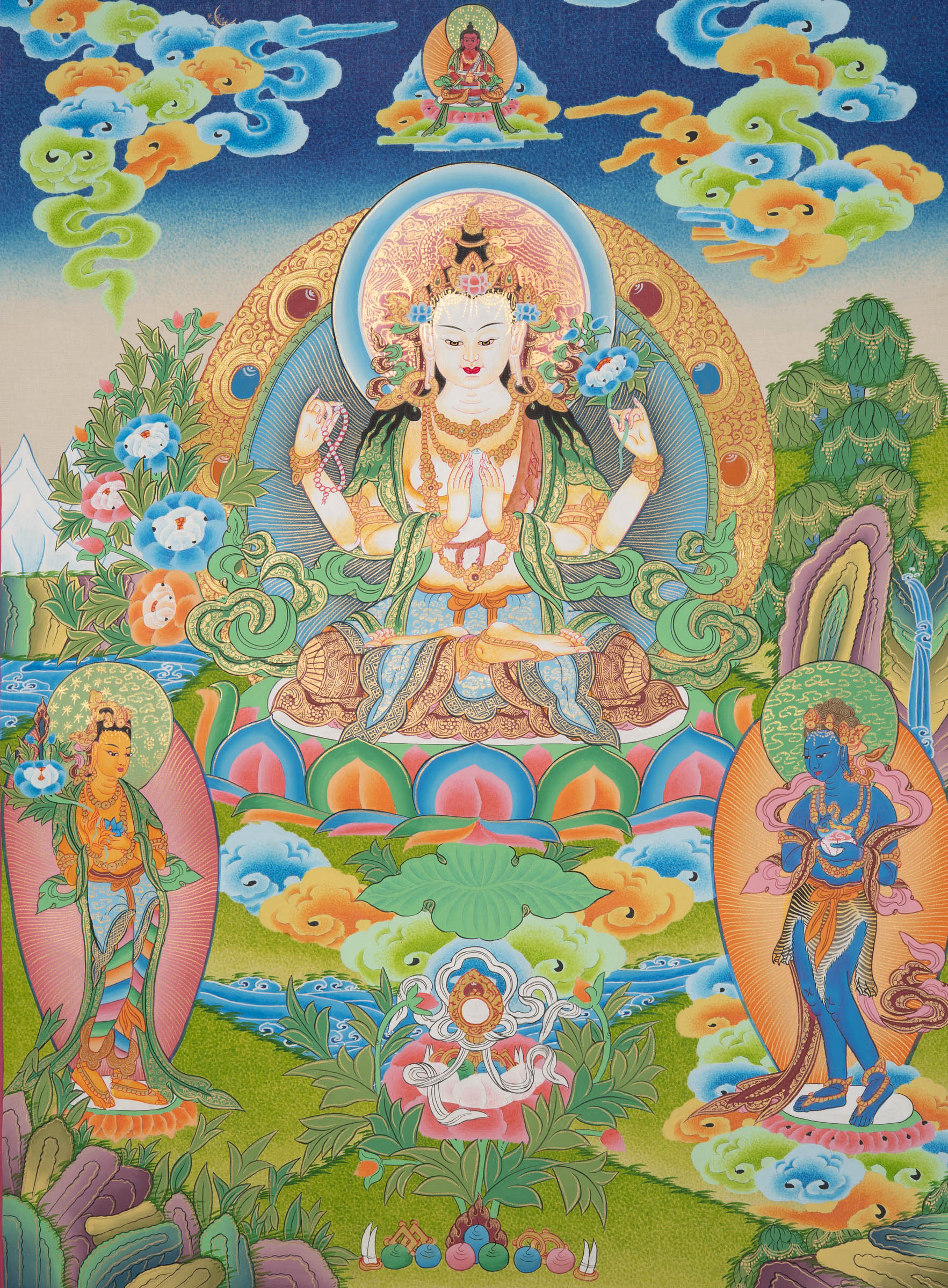 Chenrezig Thangka - Sacred Painting 