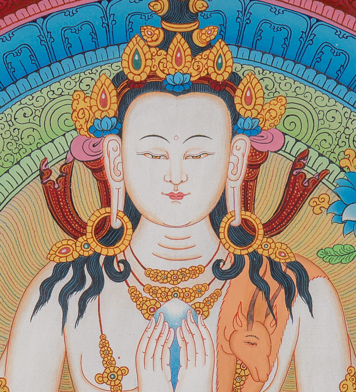Tibetan Chenrezig Thangka - Sacred Painting
