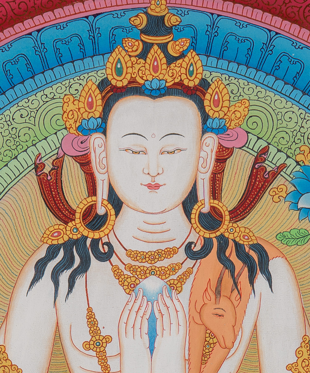 Tibetan Chenrezig Thangka - Sacred Painting