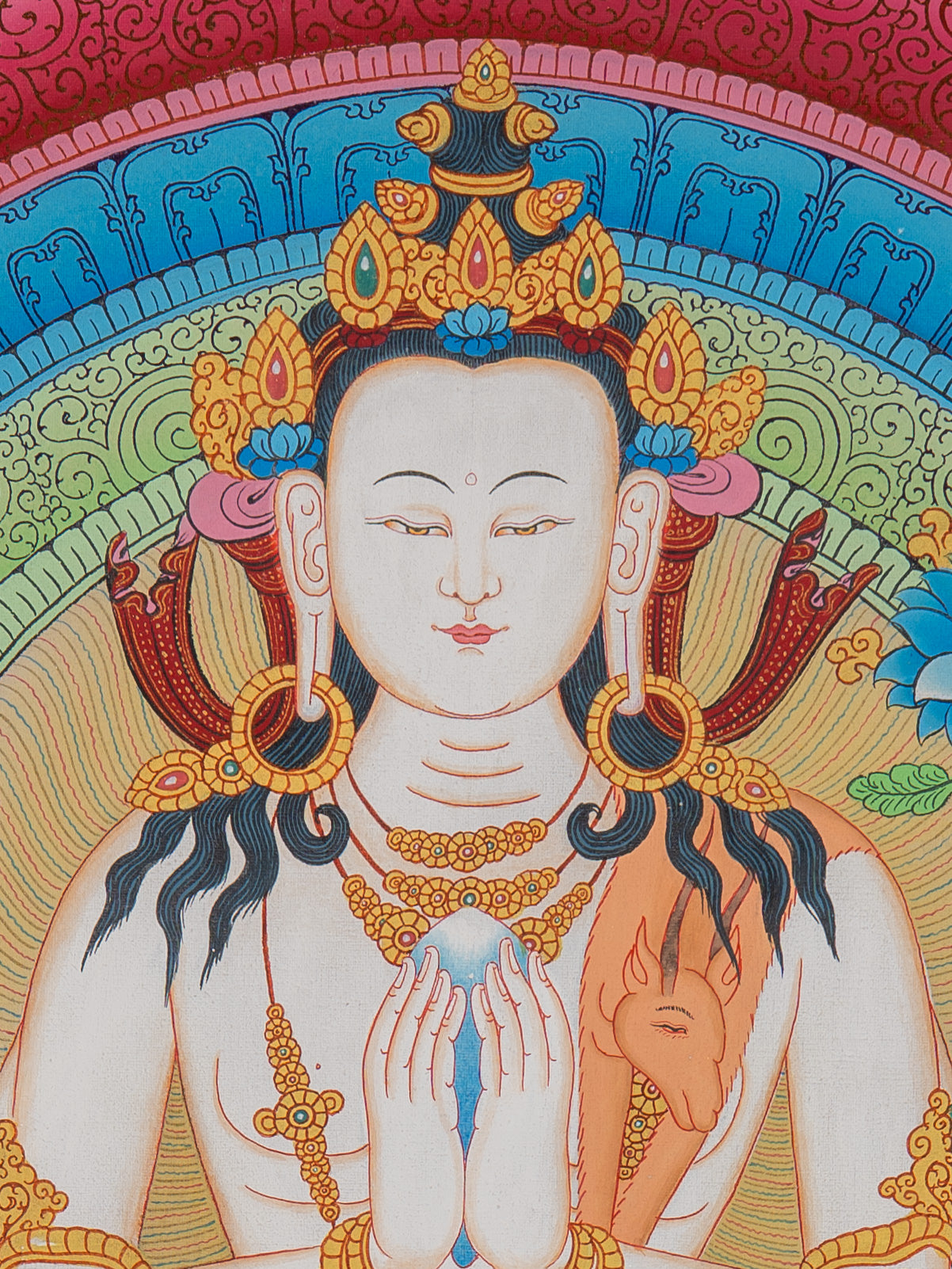 Tibetan Chenrezig Thangka - Sacred Painting