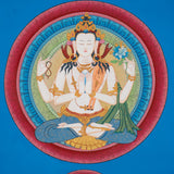 Tibetan Chenrezig Thangka - Sacred Painting
