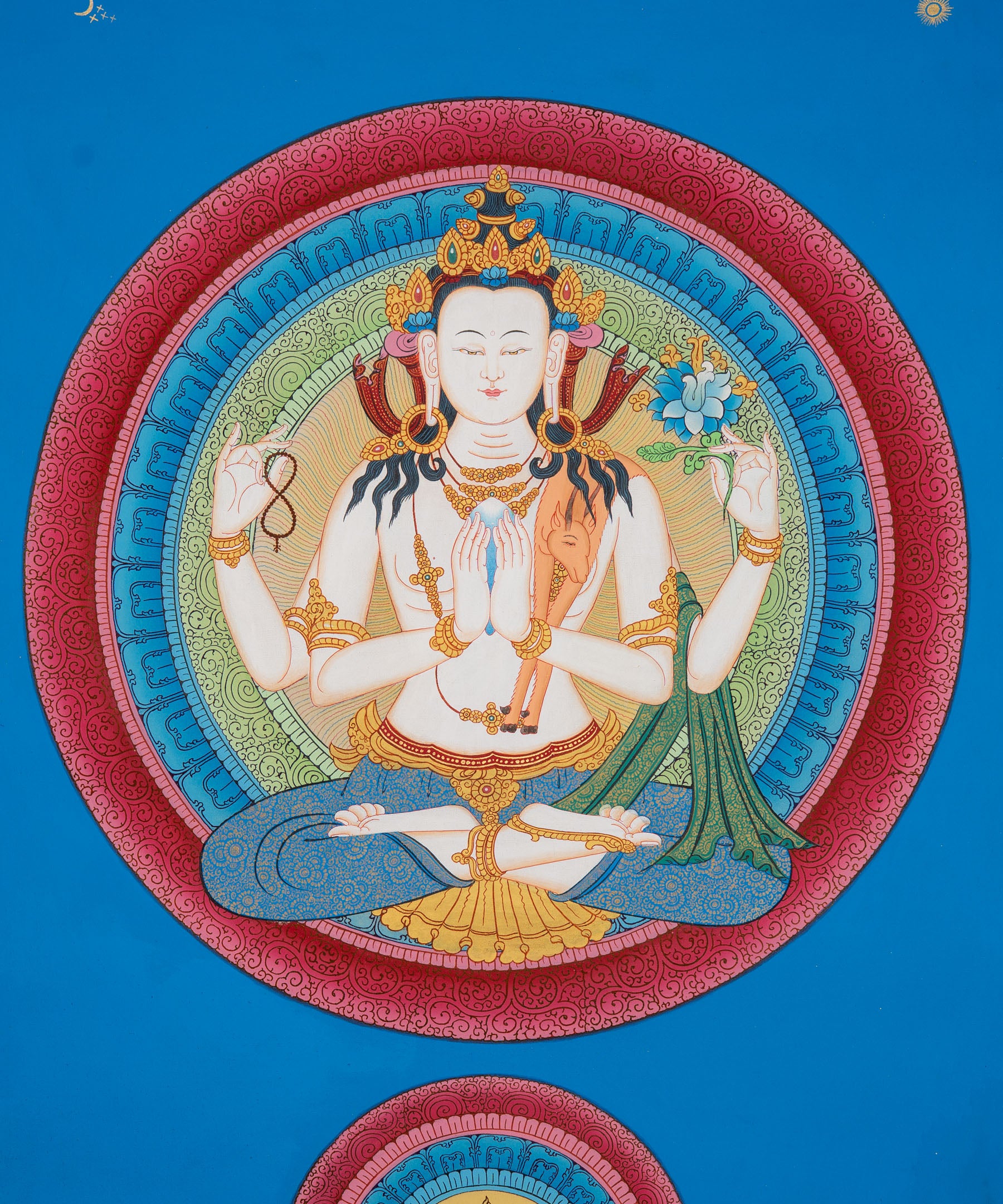 Tibetan Chenrezig Thangka - Sacred Painting