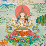 Chenrezig Thangka Painting  - handpainted art