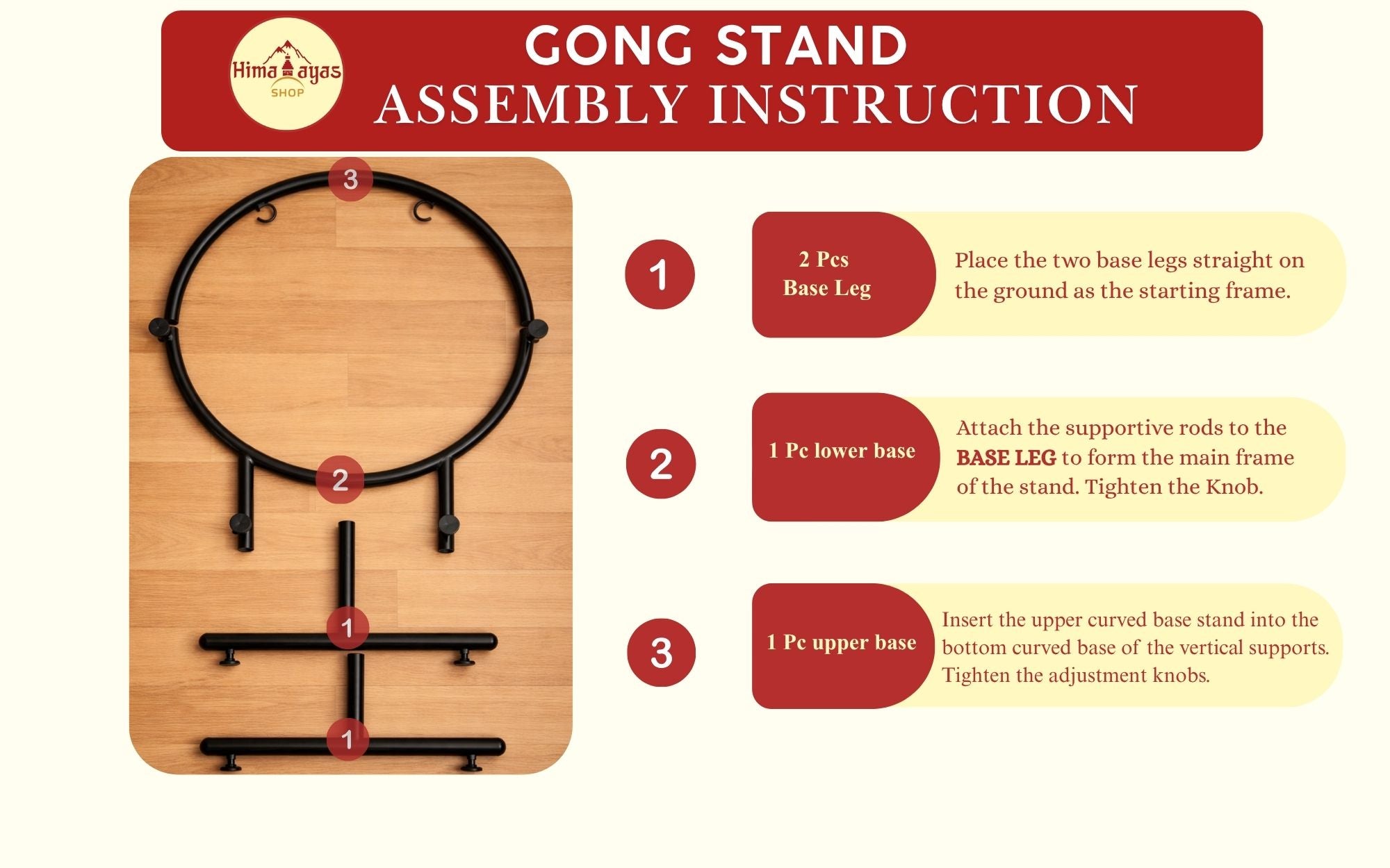 Assembly Instruction for circular Gong Stand