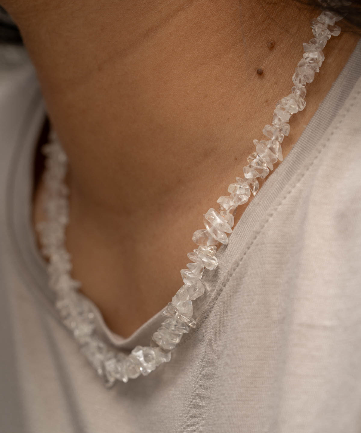 Clear Quartz Crystal Chips Necklace