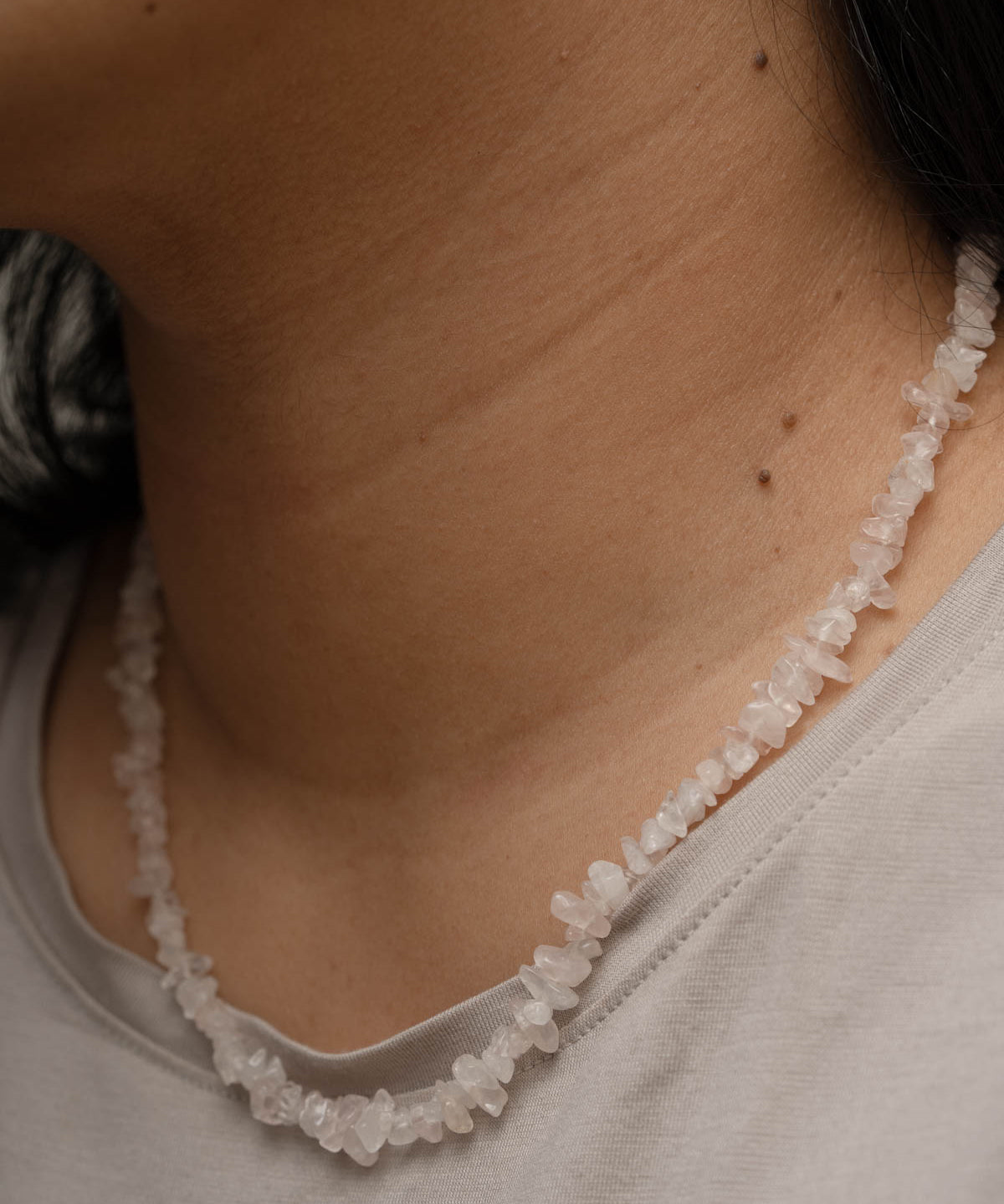 Clear Quartz Crystal Chips Necklace