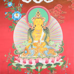 Crown Buddha Thangka is a strong visual aid for meditation and contemplation, enabling people to expand their knowledge of the Buddha's teachings.
