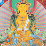 Crown Buddha Thangka is a strong visual aid for meditation and contemplation, enabling people to expand their knowledge of the Buddha's teachings.