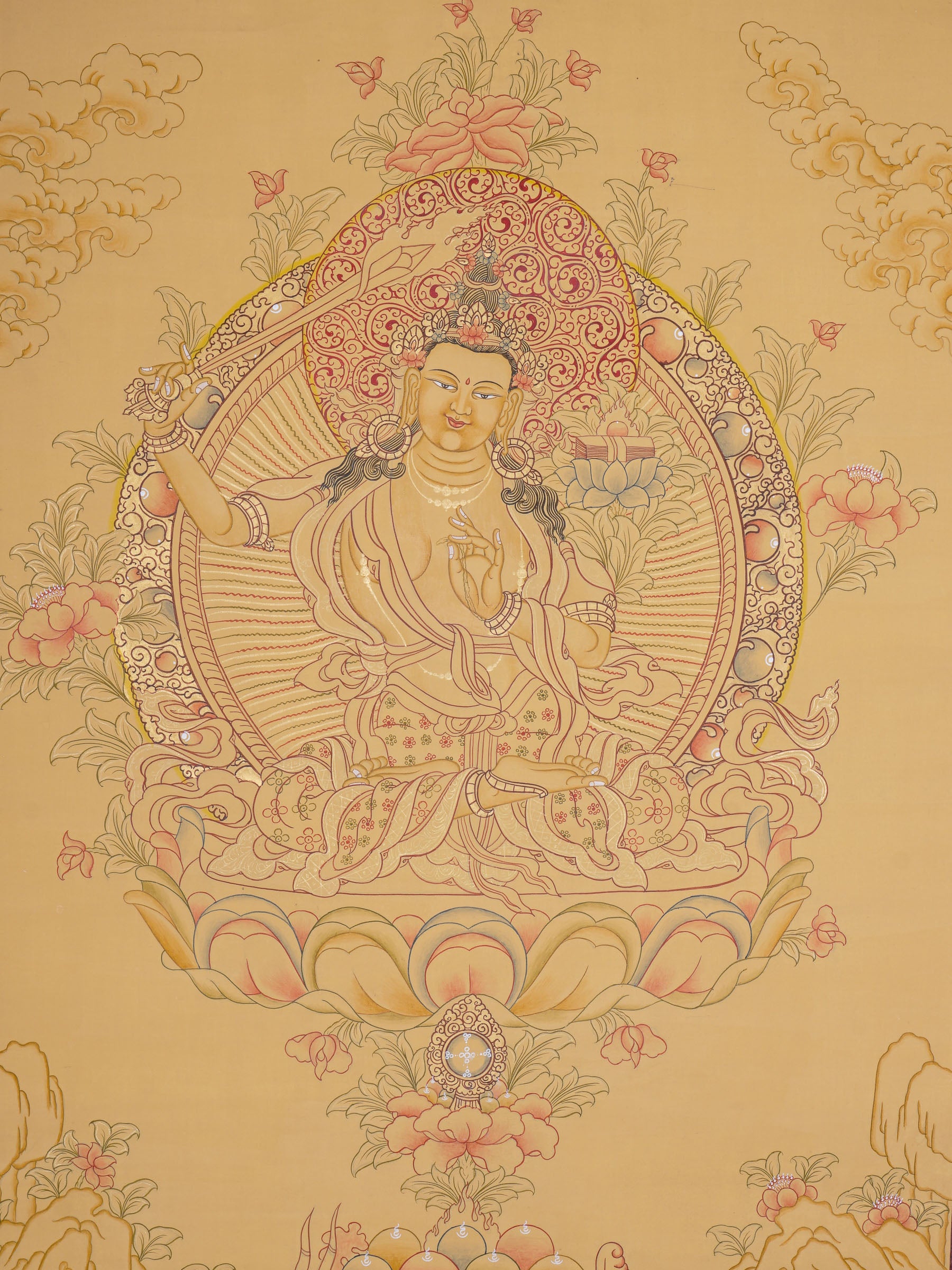 Handpainted Manjushree Thangka Painting