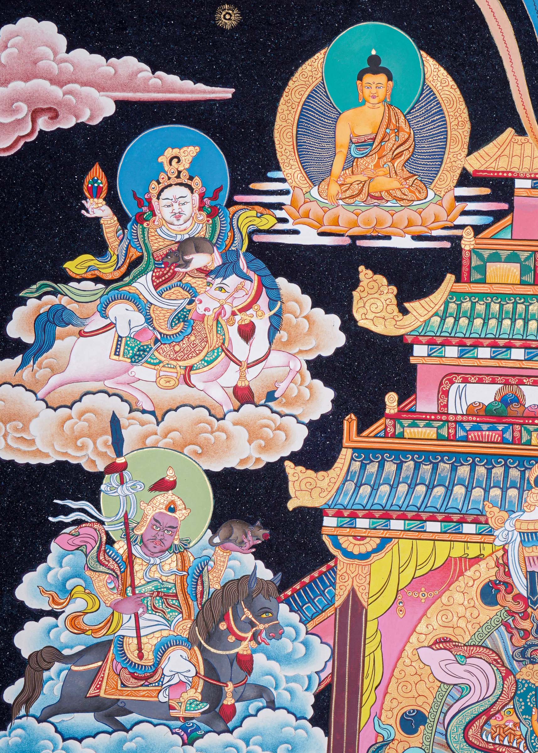 Zambala (Temple) Thangka - Buddhist Artwork