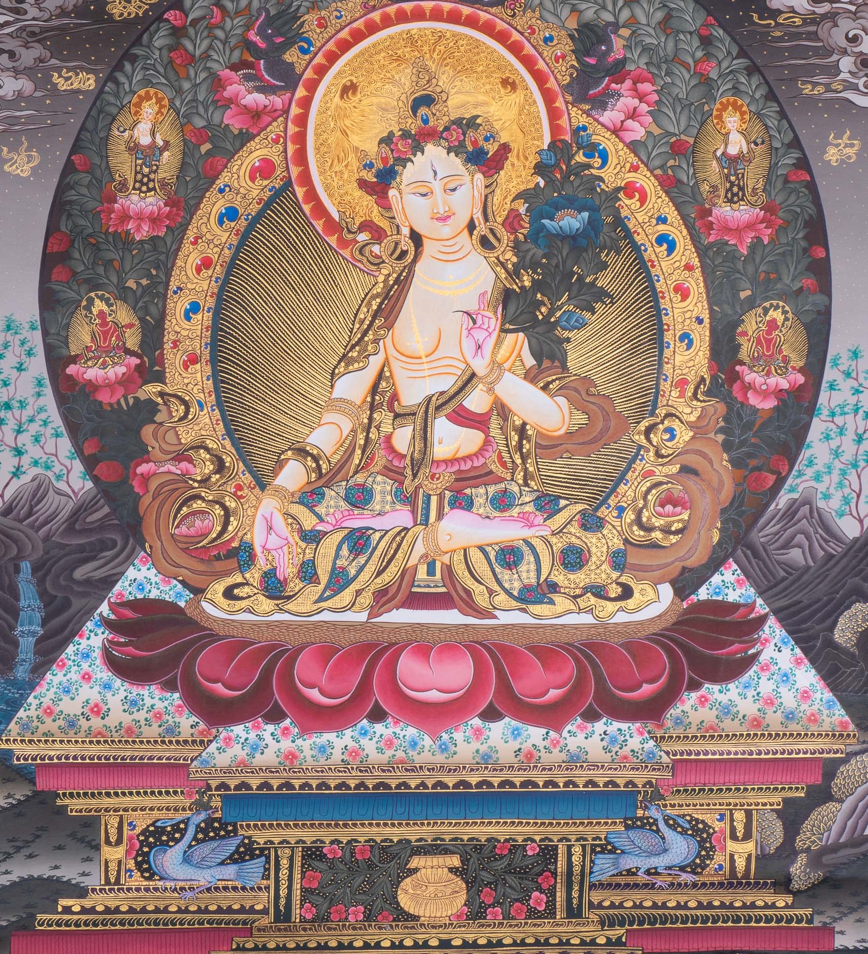 White Tara Thangka Painting