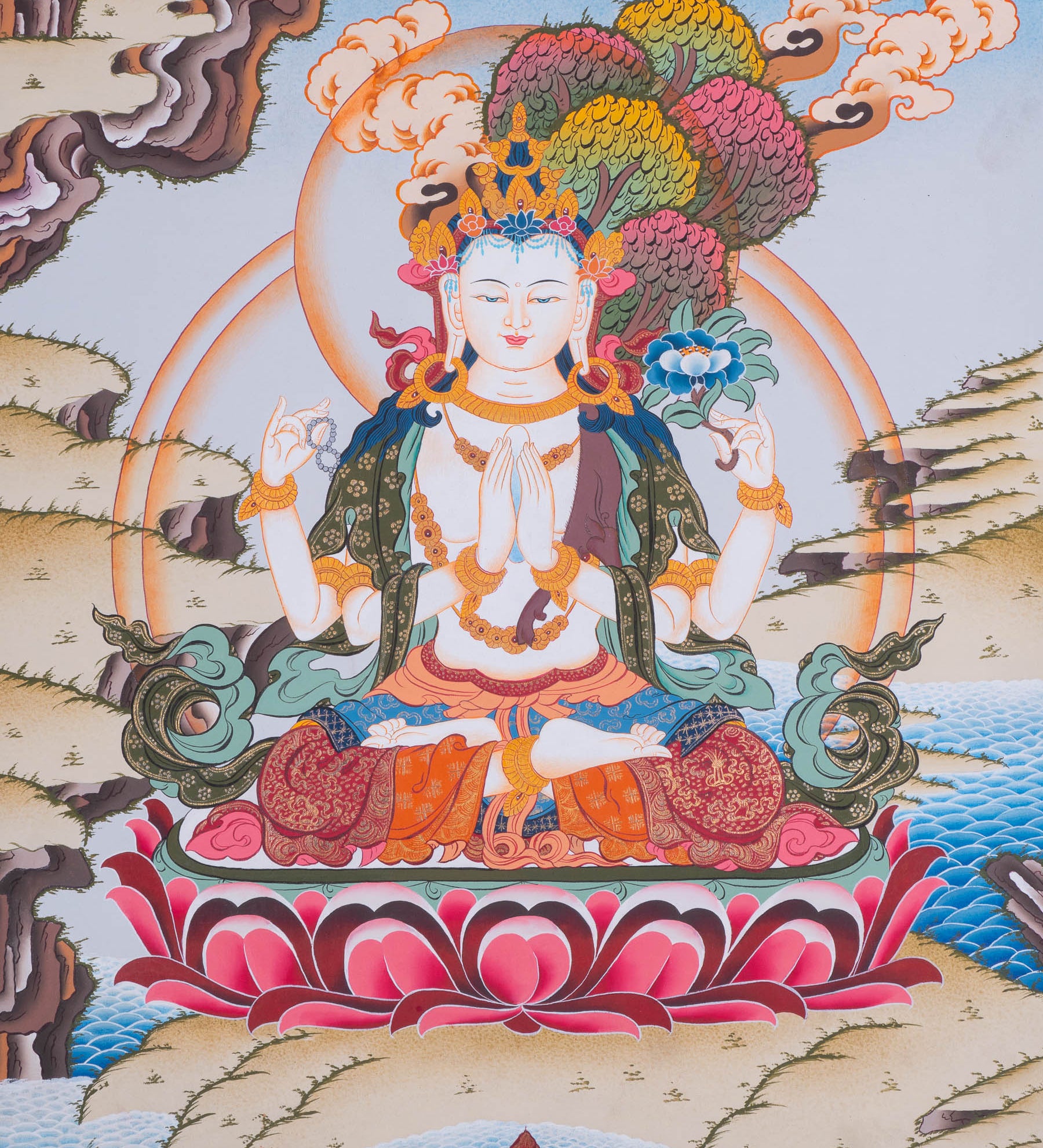 Chengresi Thangka Painting - Tibetan Buddhist Art