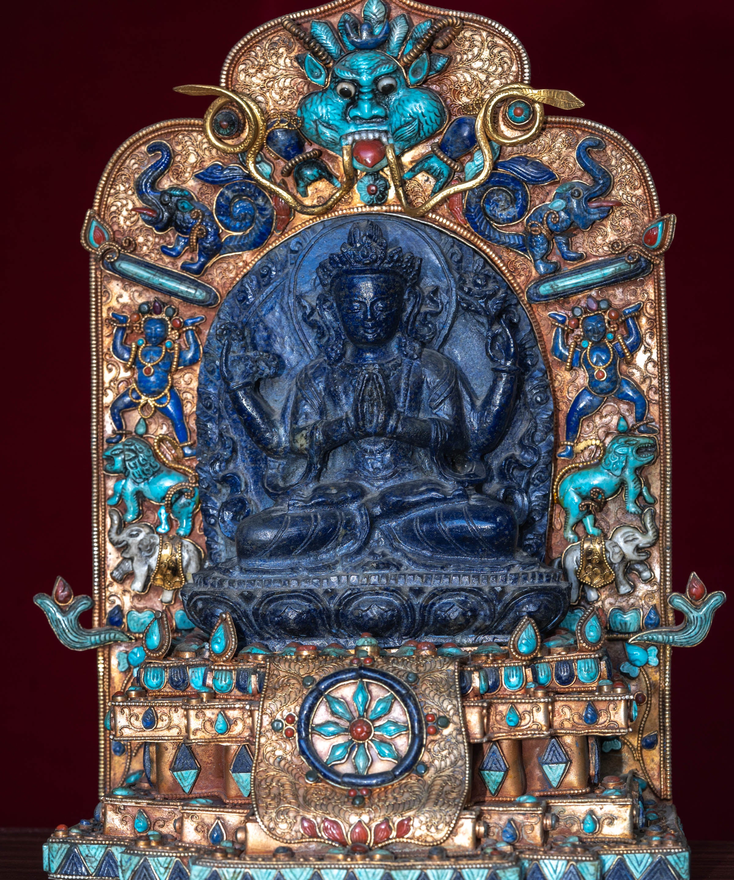 Chengresi Statue on Lapis Stone.