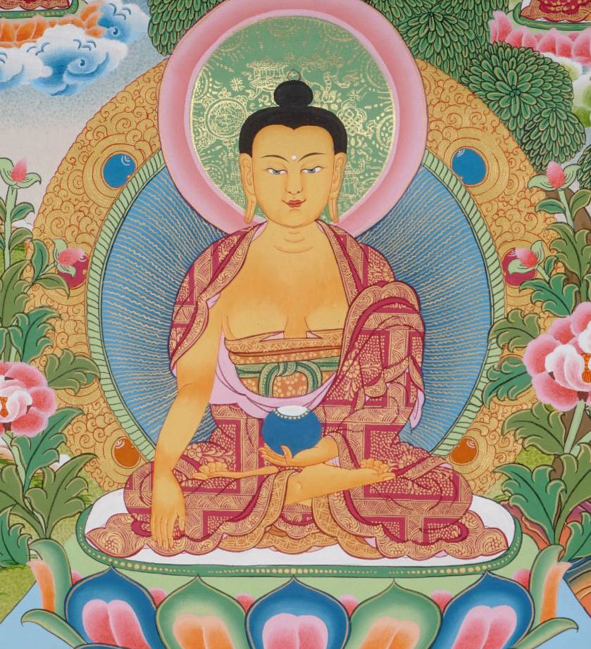Five Dhyani Buddhas Thangka - Sacred Painting