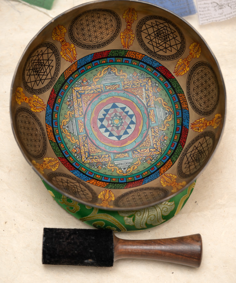 Sacred Kalachakra Singing Bowl for  meditation.