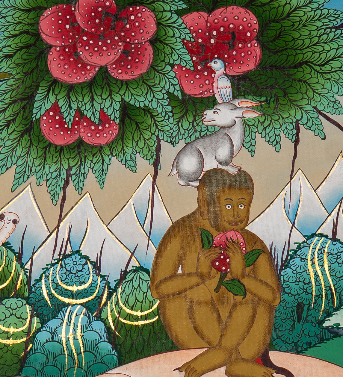 Four Friends Thangka - Tibetan Painting