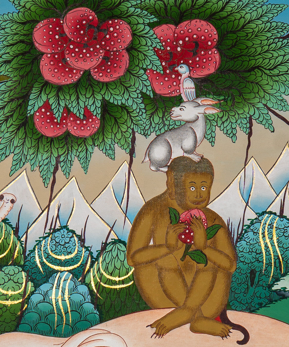 Four Friends Thangka - Tibetan Painting