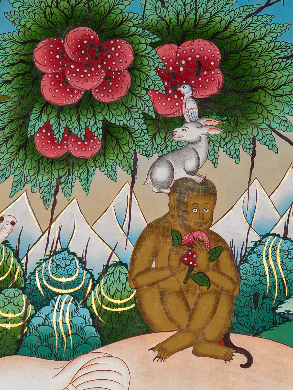 Four Friends Thangka - Tibetan Painting