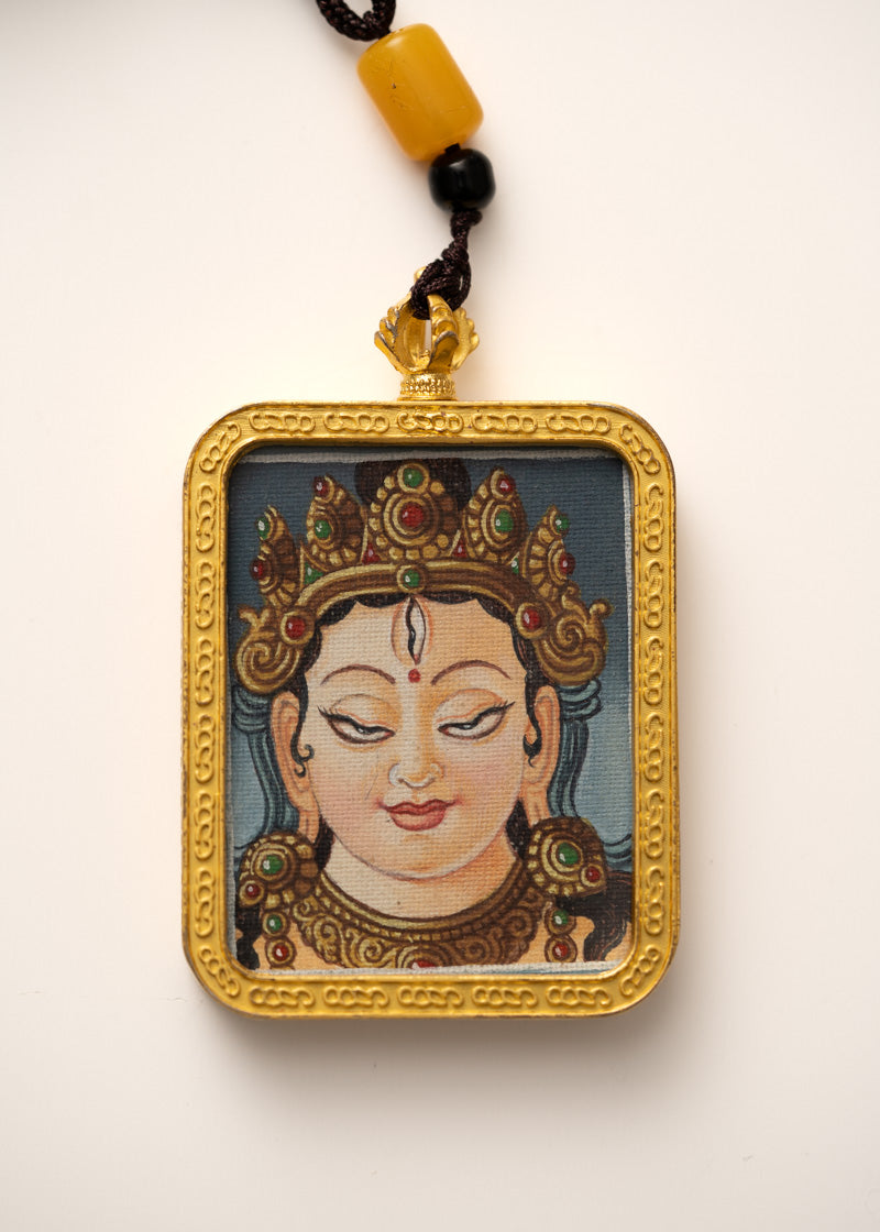 White Tara Ghau Thangka Locket