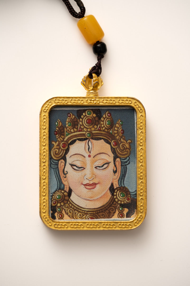 White Tara Ghau Thangka Locket