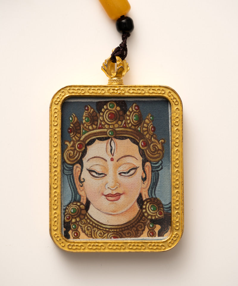 White Tara Ghau Thangka Locket