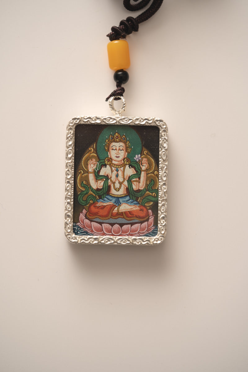 Chenrezig Ghau Thangka Locket 