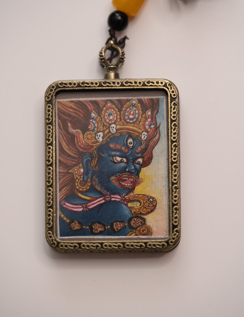 Wrathful Mahakala Ghau Thangka Locket