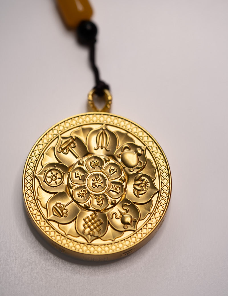 Om Ghau Thangka Locket - Sacred Amulet
