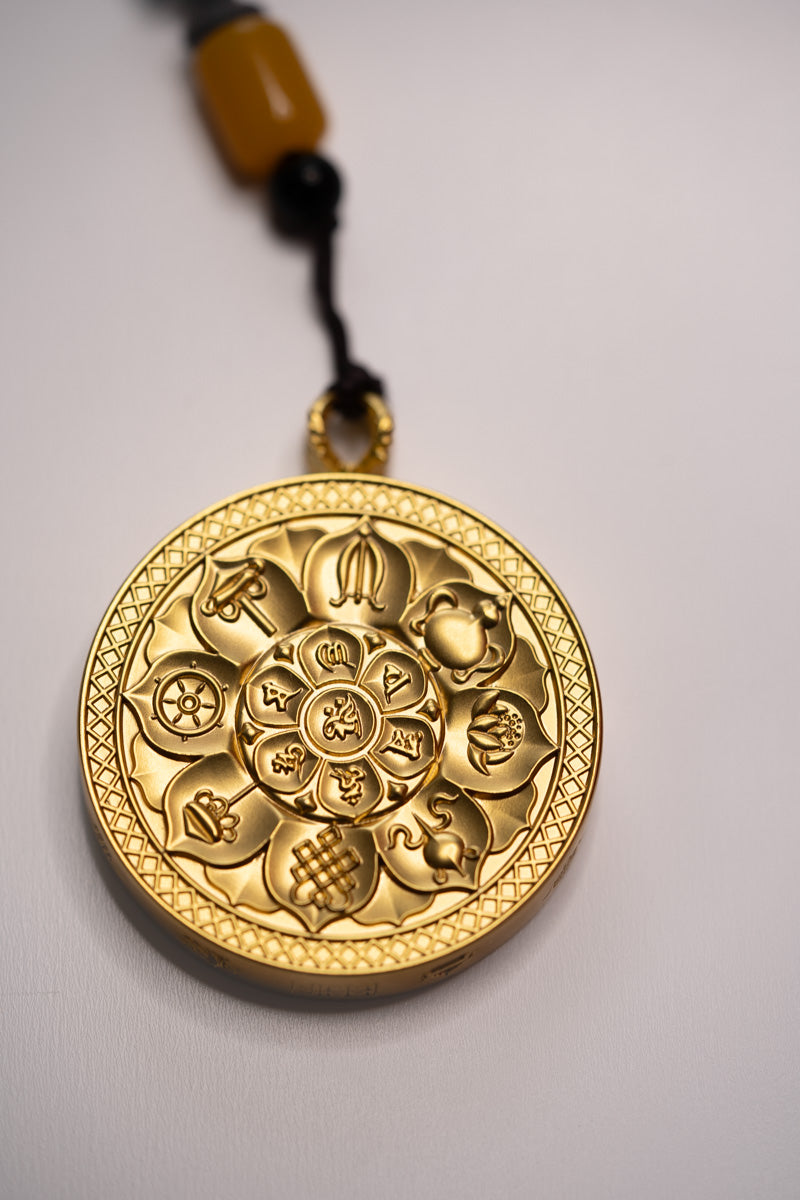 Om Ghau Thangka Locket - Sacred Amulet