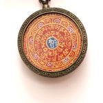 Tibetan Om Ghau Thangka with Locket
