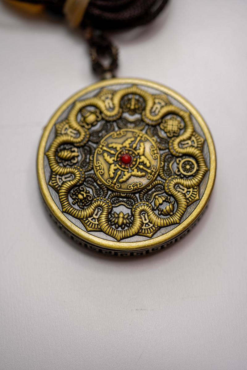 Tibetan Om Ghau Thangka with Locket