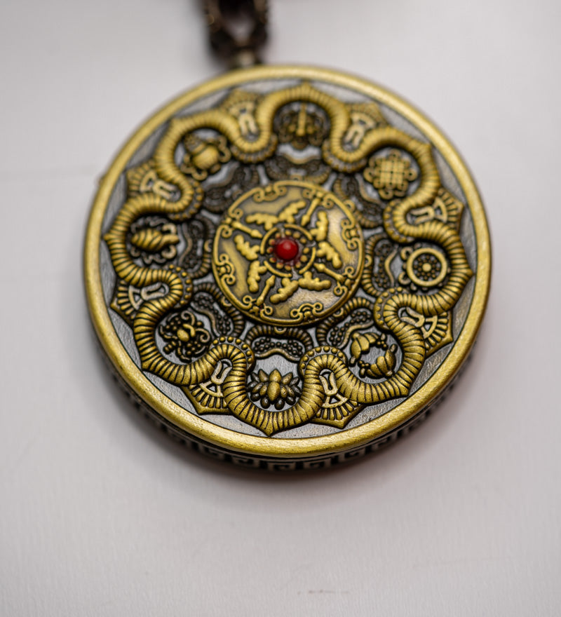 Tibetan Om Ghau Thangka with Locket