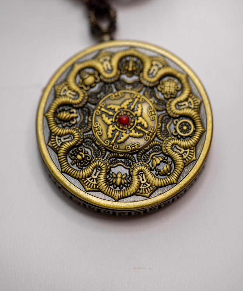 Tibetan Om Ghau Thangka with Locket