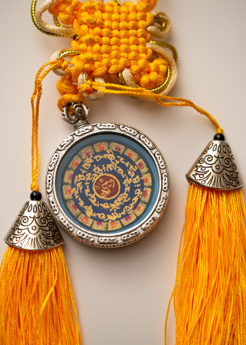 Tibetan Om Mantra Locket with Tassel