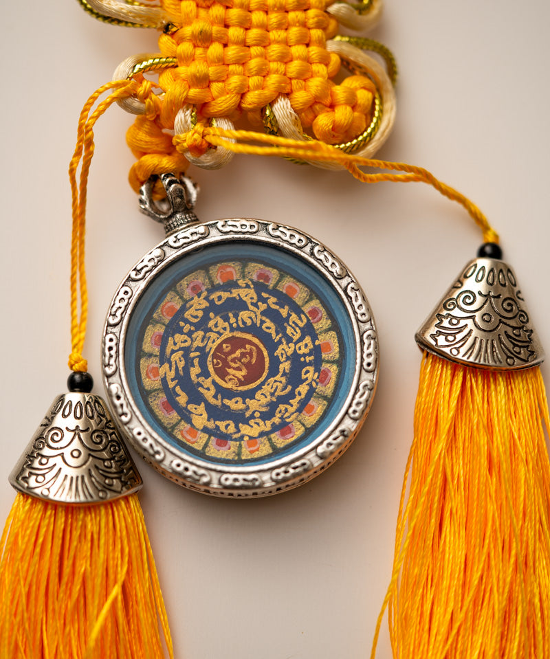 Tibetan Om Mantra Locket with Tassel