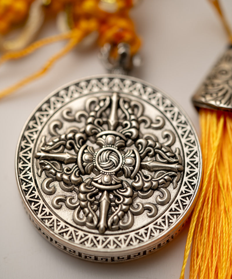 Tibetan Om Mantra Locket with Tassel