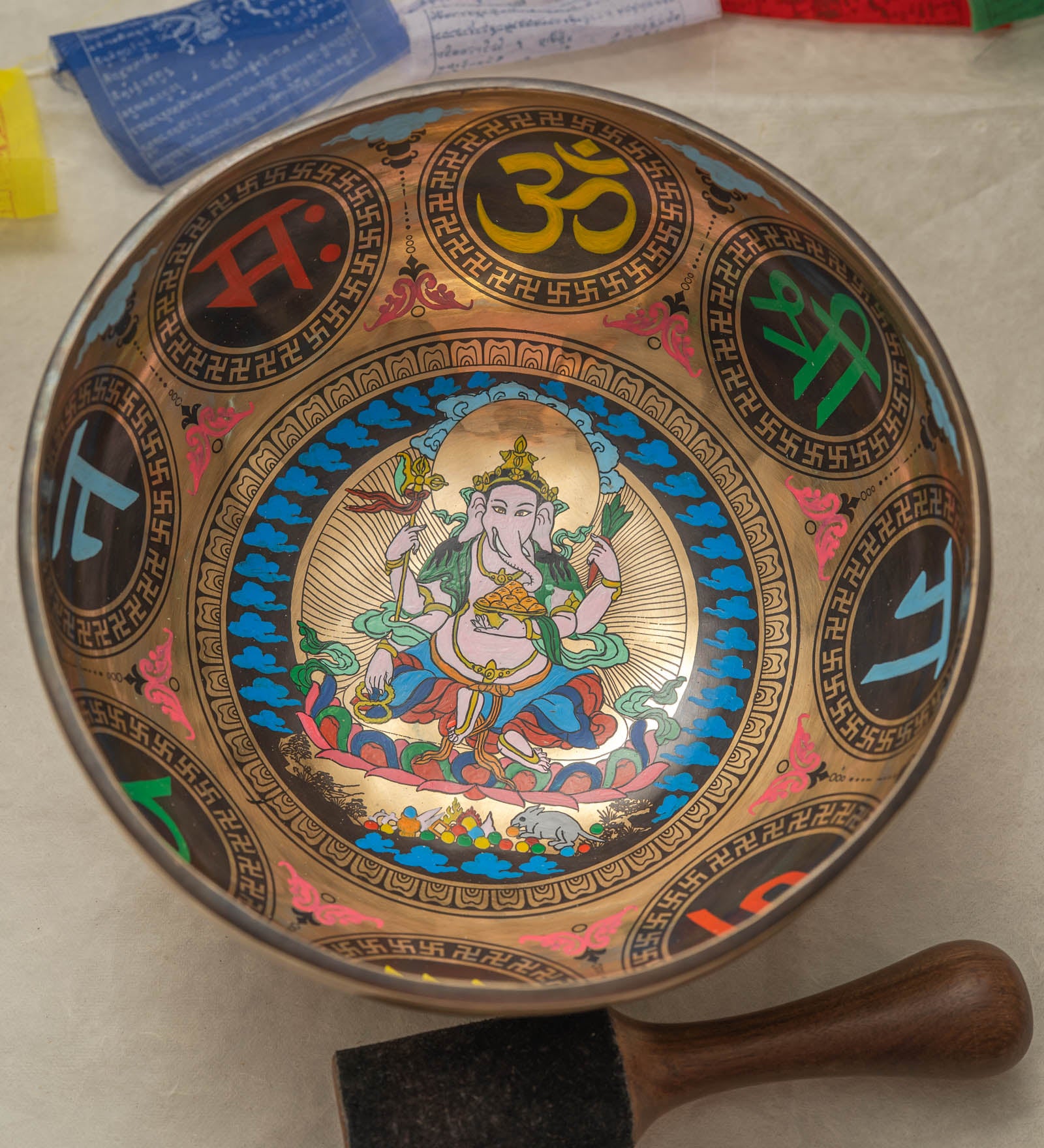 Hindu Ganesh Singing Bowl with Mantra for Good luck & new beginning