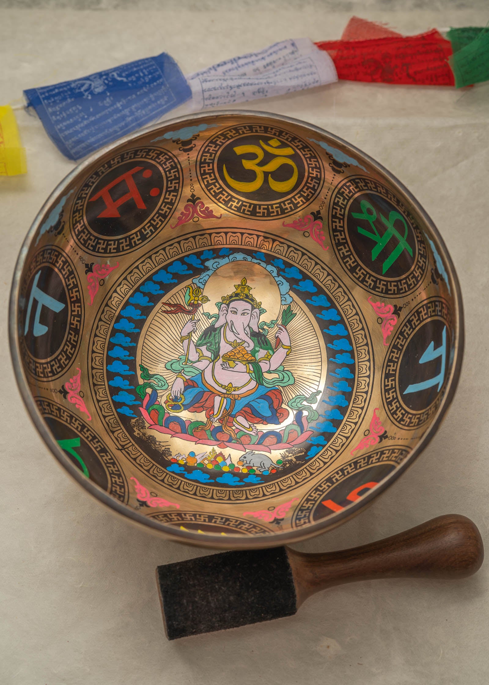 Hindu Ganesh Singing Bowl with Mantra for Good luck & new beginning