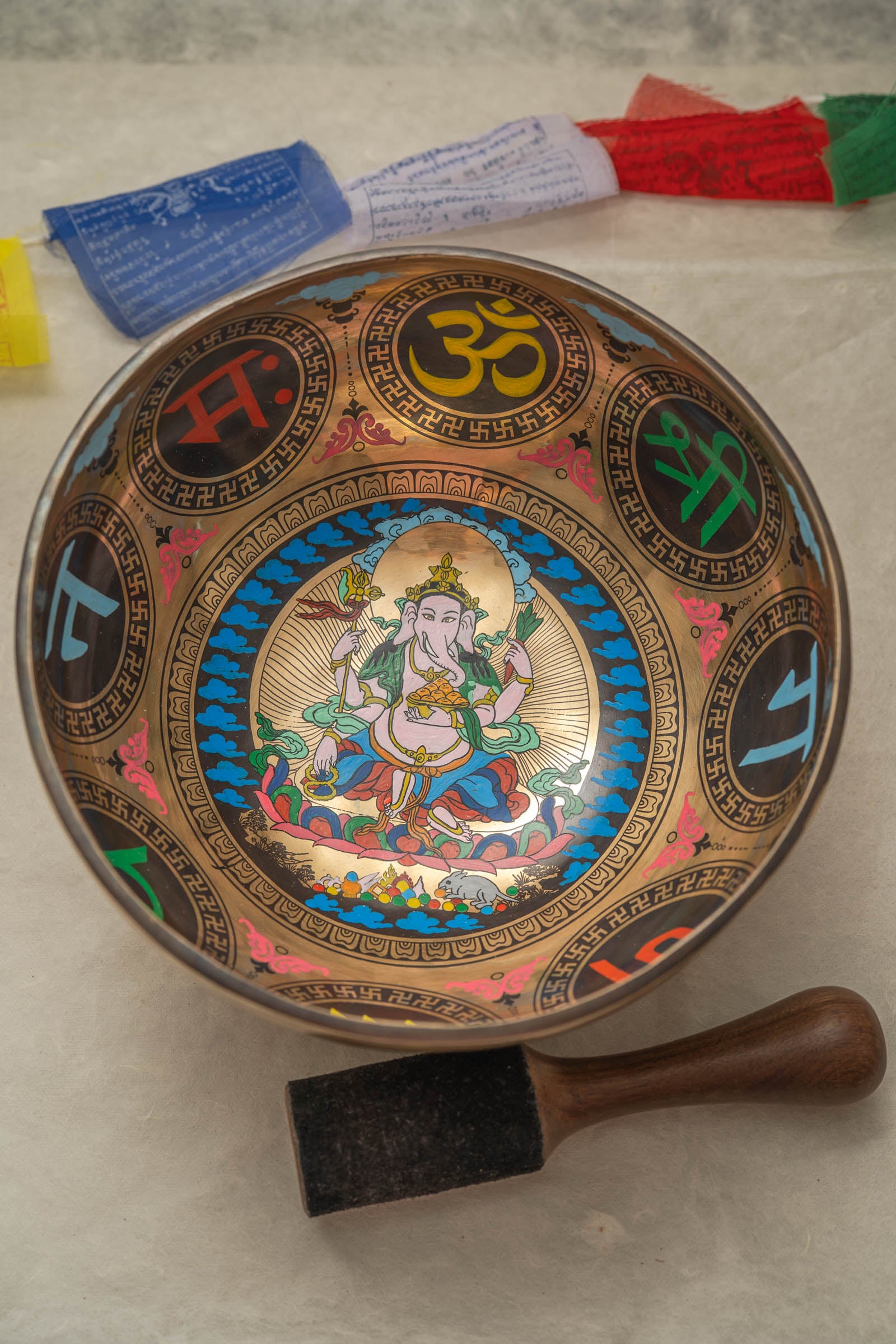 Hindu Ganesh Singing Bowl with Mantra for Good luck & new beginning