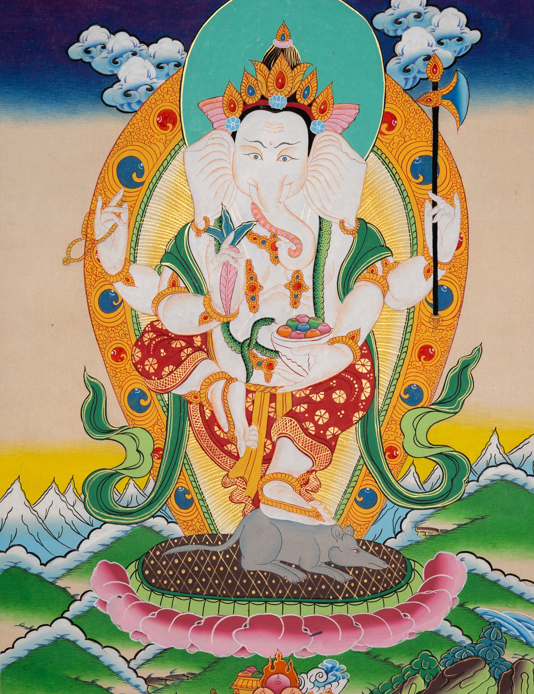 Ganesh Thangka - Sacred Art