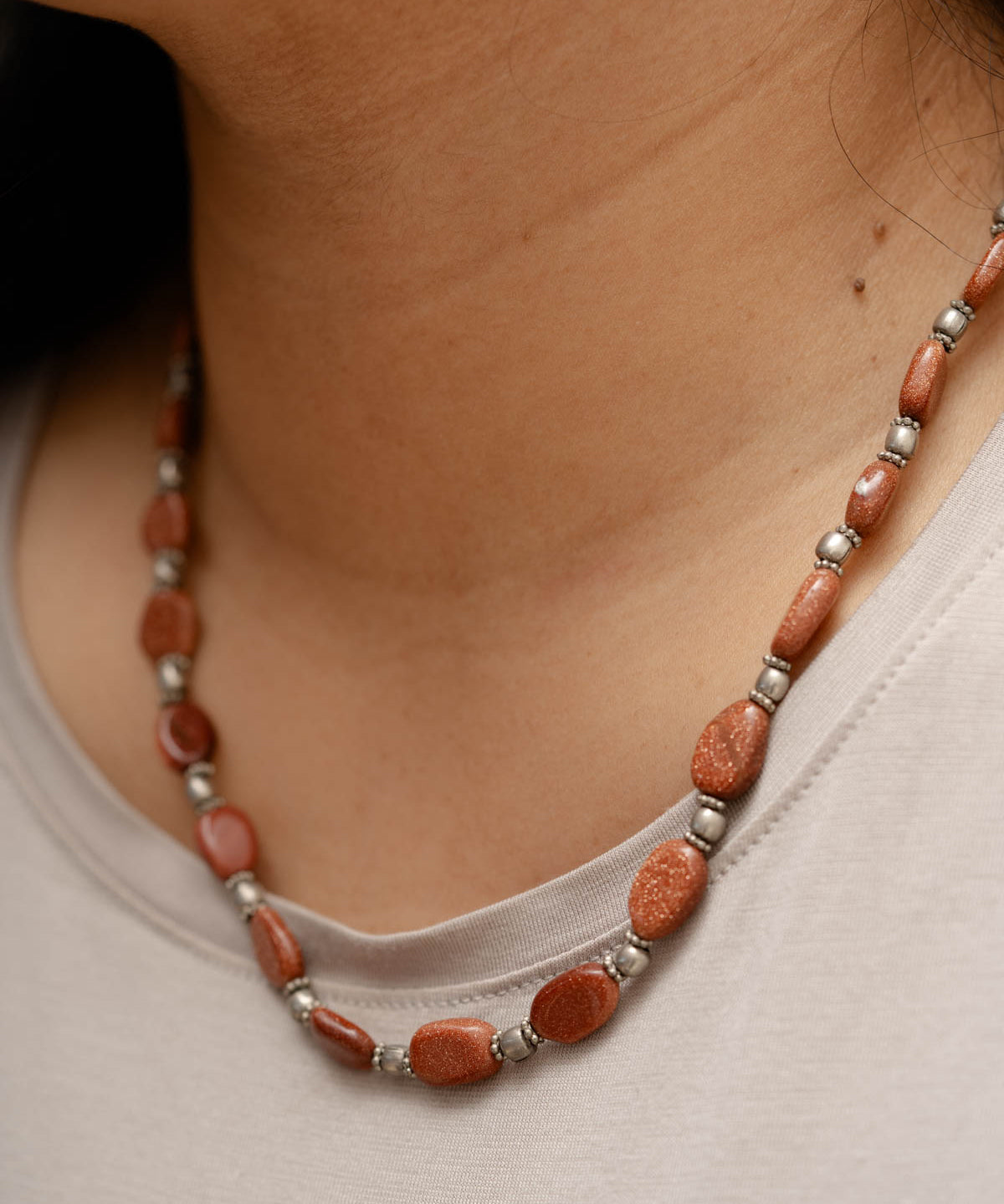 Goldstone Beaded Necklace