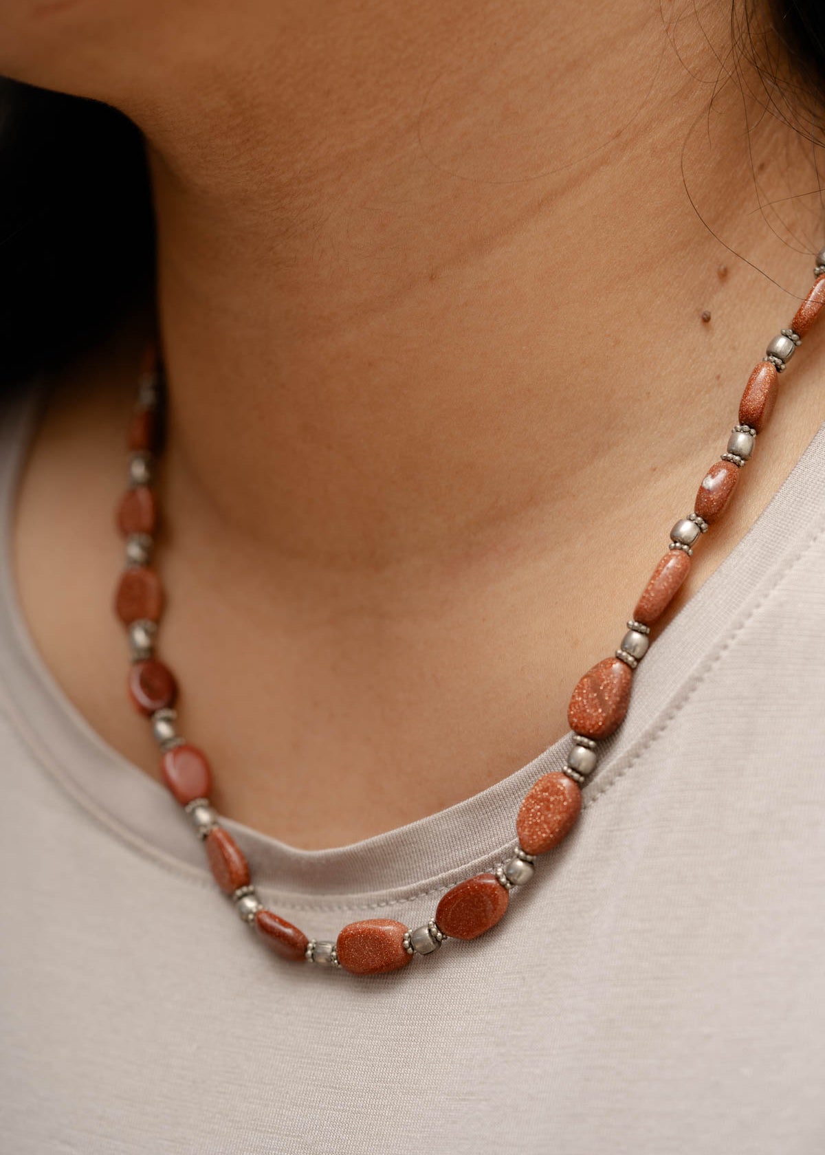 Goldstone Beaded Necklace