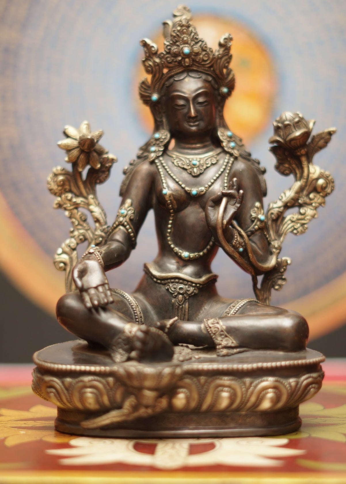 Handcrafted Green Tara Statue