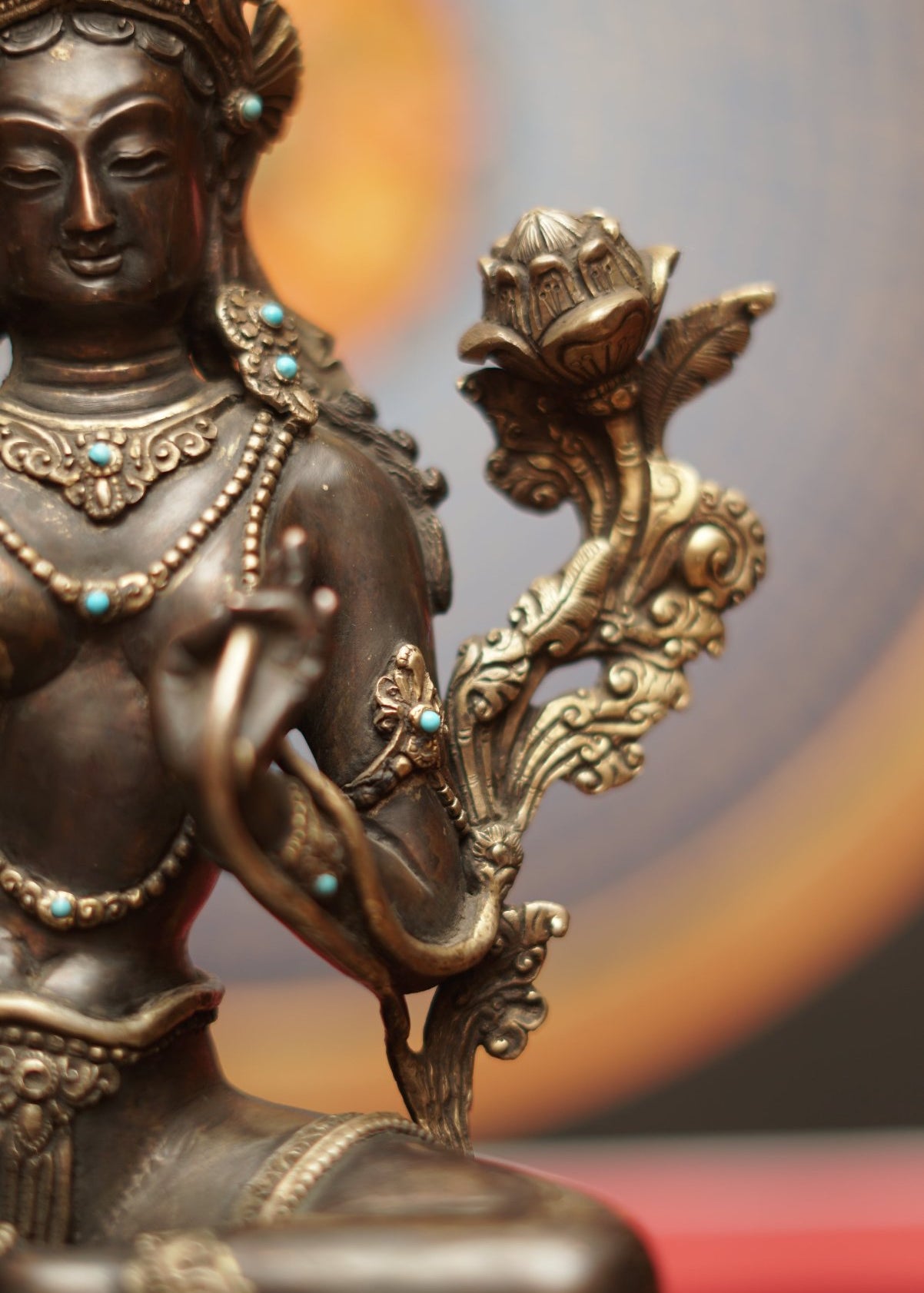 Handcrafted Green Tara Statue