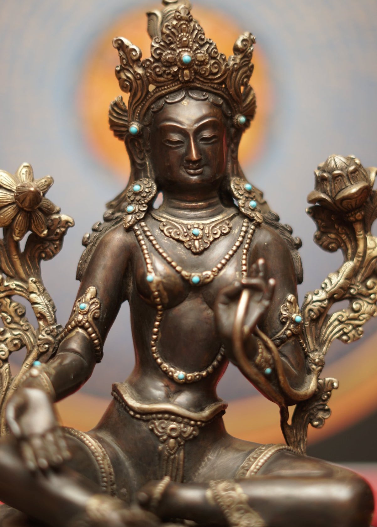 Handcrafted Green Tara Statue