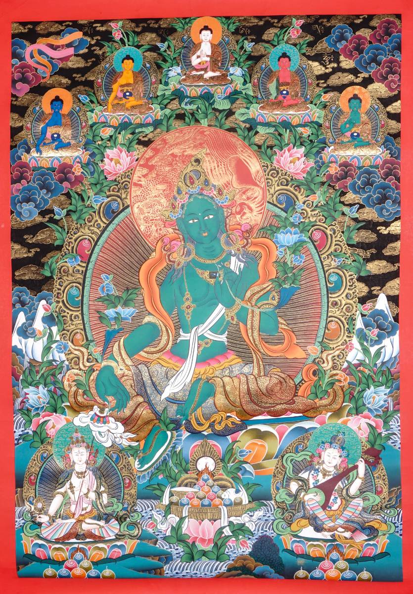 Green Tara Thangka - Tibetan Painting 