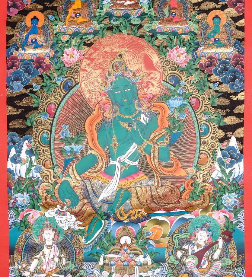 Green Tara Thangka - Tibetan Painting 