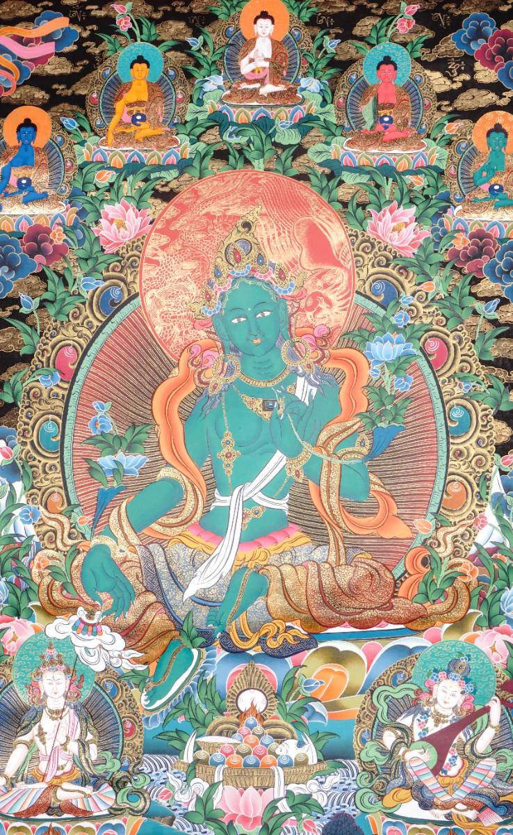 Green Tara Thangka - Tibetan Painting 