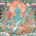 Green Tara Thangka - Tibetan Painting 