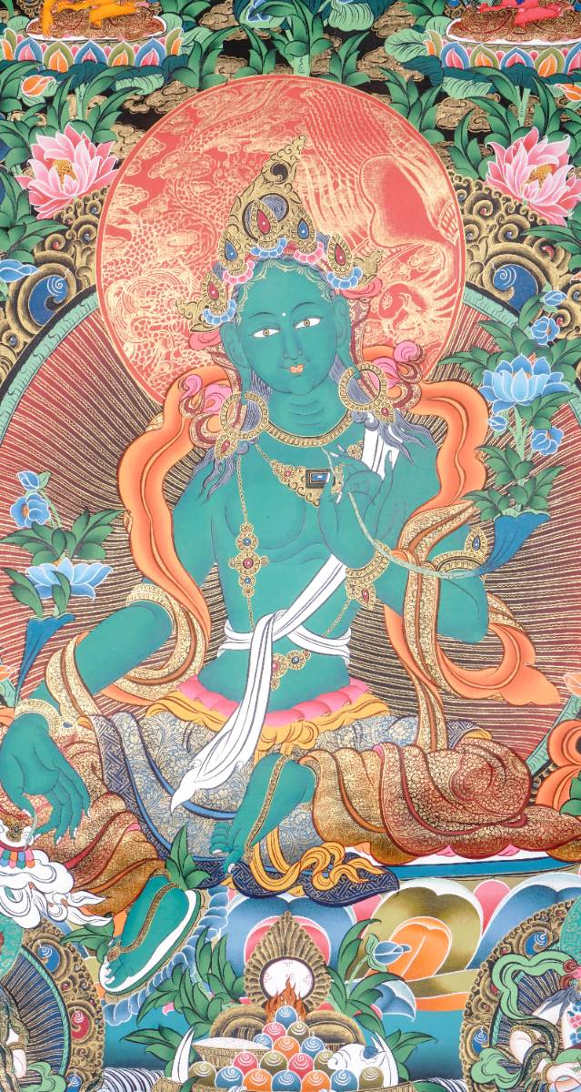 Green Tara Thangka - Tibetan Painting 